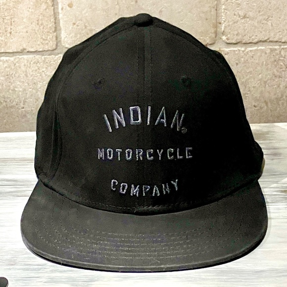 Indian Motorcycle Black on Black Embroidered Hat Ball Cap - Picture 1 of 9